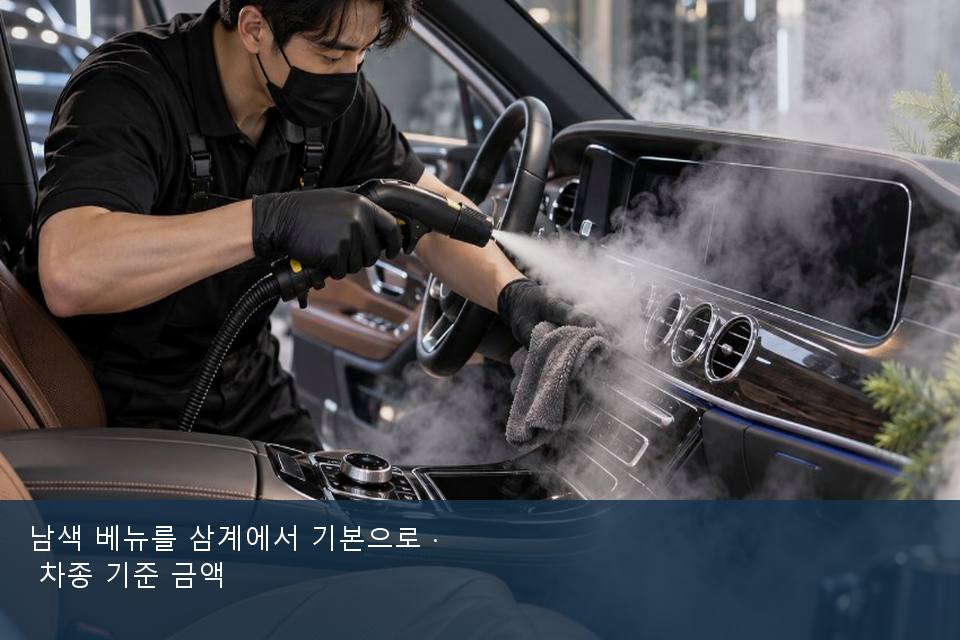 남색 베뉴를 삼계에서 기본으로 · 차종 기준 금액