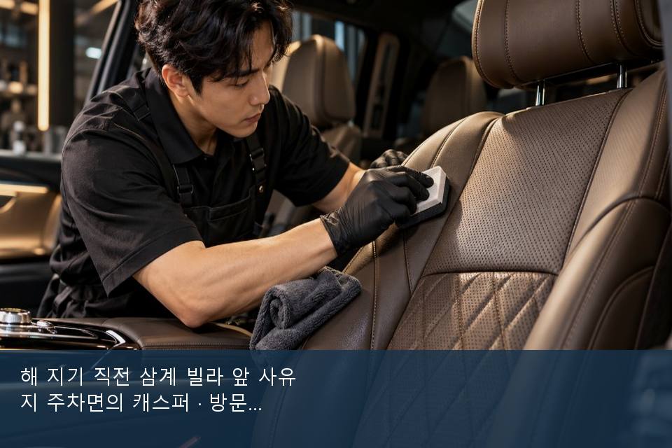 해 지기 직전 삼계 빌라 앞 사유지 주차면의 캐스퍼 · 방문 전에 확인한 것